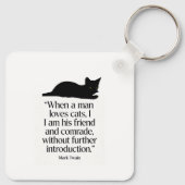 Mark Twain Kat Quote Sleutelhanger (Achterkant)