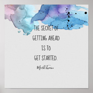 Mark Twain literary quote poster waterverf