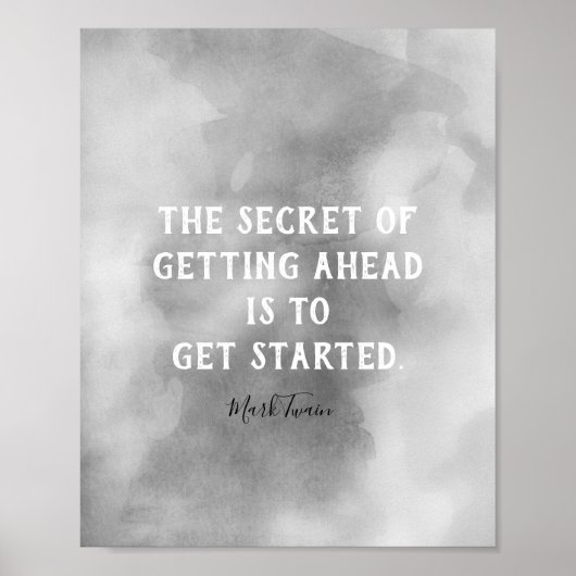 Mark Twain literary quote poster waterverf (Voorkant)