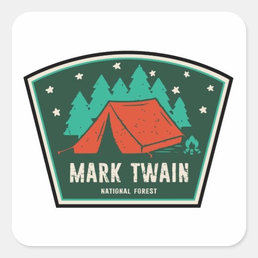 Mark Twain National Forest Camping aan Favorieten  Vierkante Sticker (Voorkant)