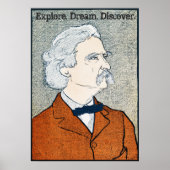  Mark Twain - Onderzoek. Dream. Ontdek het. Poster (Voorkant)