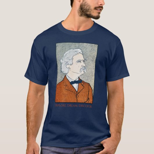 Mark Twain - Onderzoek. Dream. Ontdek het. T-shirt (Voorkant)