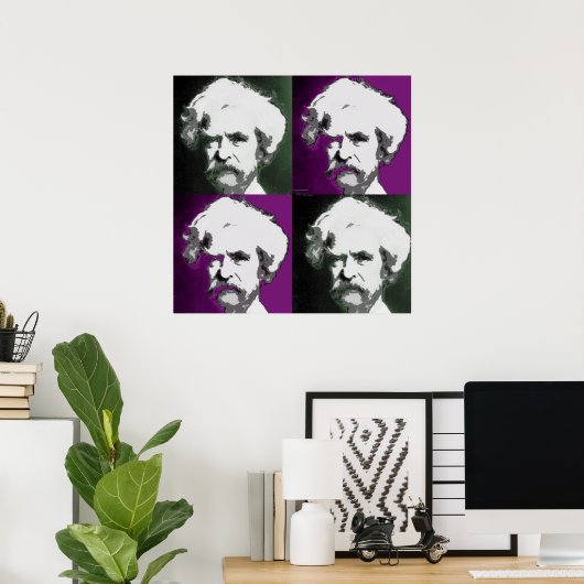 Mark Twain Pop Art Print (Thuiskantoor)