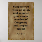 Mark Twain Quote, Congress Poster (Voorkant)