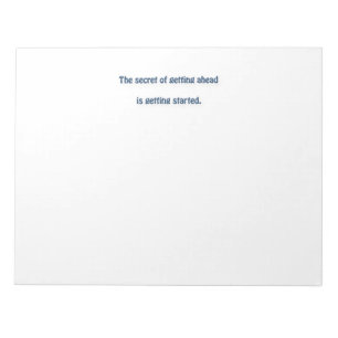 Mark Twain Quote - Het geheim van vooruitgaan is.. Notitieblok