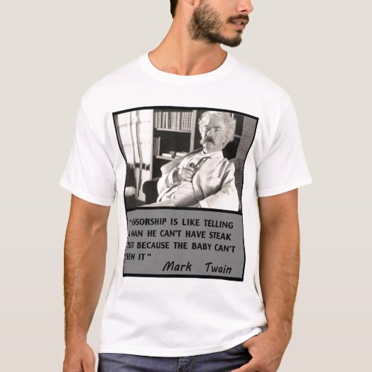 Mark Twain tegen censuur T-shirt (Voorkant)