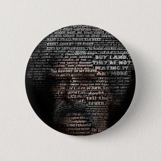 Mark Twain (TypeFace) Ronde Button 5,7 Cm (Voorkant)