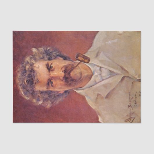 Mark Twain van James Carroll Beckwith Tissuepapier (Voorkant)