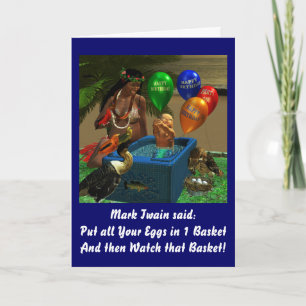 Mark Twain's Basket Birthday Kaart
