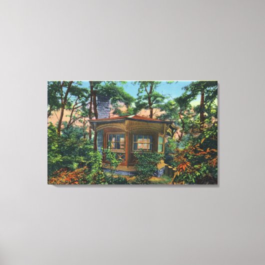 Mark Twain's Study at Quarry Boerderij, East Hill Canvas Afdruk (Voorkant)