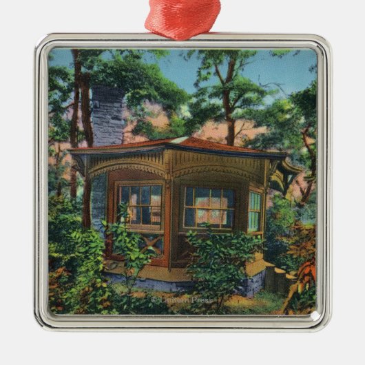 Mark Twain's Study at Quarry Boerderij, East Hill Metalen Ornament (Voorkant)