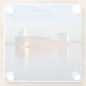 Mark W. Barker glass onderzetter Glazen Onderzetter (Achterkant)