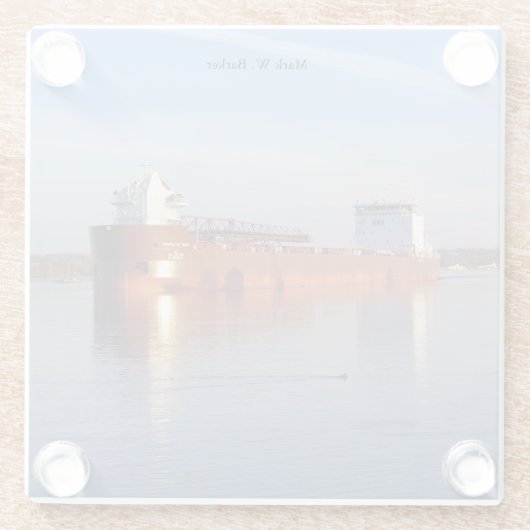 Mark W. Barker glass onderzetter Glazen Onderzetter (Achterkant)