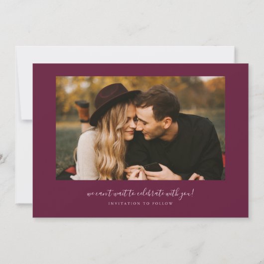 Mark Your Calendars Cranberry Curved Frame Photo Save The Date (Achterkant)