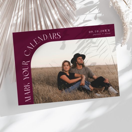 Mark Your Calendars Cranberry Curved Frame Photo Save The Date