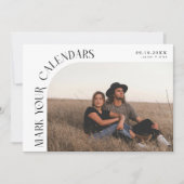 Mark Your Calendars White Curved Frame Photo Save The Date (Voorkant)