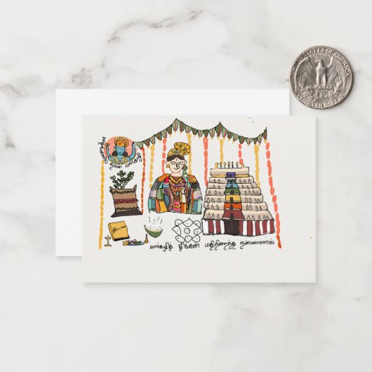 Markazhi ontworpen wenskaart notitiekaartje (Voorkant / Achterkant in situ)