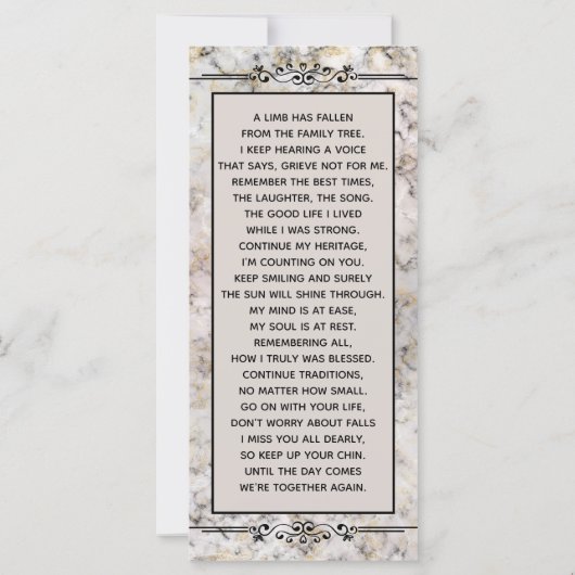 Marked Custom Memorial Keepomwille Kaart (Achterkant)