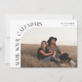 Markeer Je Agenda Wit Gebogen Frame Foto Save The Date (Voorkant)