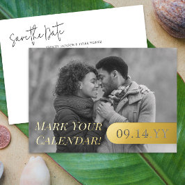 Markeer je kalender B&W foto trouw save the date Folie Uitnodiging