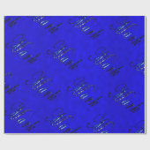 Markeer naamlogo's op blauw, cadeaupapier (Vlak)