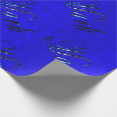 Markeer naamlogo's op blauw, cadeaupapier (Hoek)