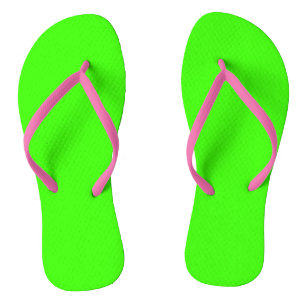 Markeer Neon Green Solid Color Teenslippers