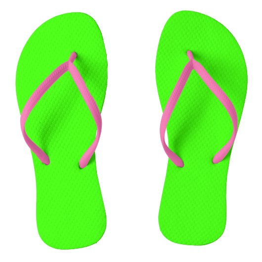 Markeer Neon Green Solid Color Teenslippers (Voetbed)