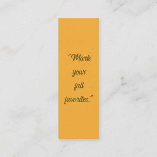 Markeer uw Herfst Favorieten - Bladwijzer Kaart Mini Visitekaartje (Achterkant)