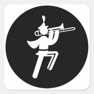 Markeerbalk - Trombone Player Vierkante Sticker