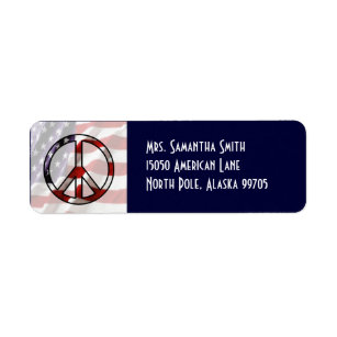 Markeerlabel voor patriottisch vredesteken etiket