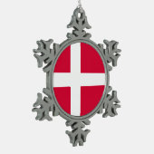 Markeersymbool Denemarken lang Tin Sneeuwvlok Ornament (Links)