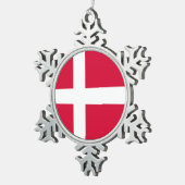 Markeersymbool Denemarken lang Tin Sneeuwvlok Ornament (Rechts)