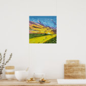 Marker Landscape Painting  Poster (Keuken)