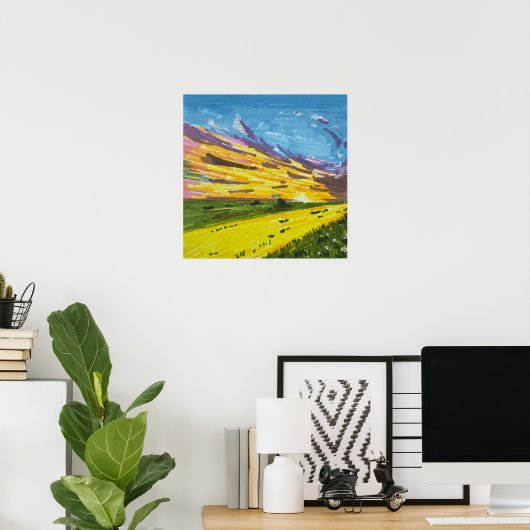 Marker Landscape Painting Poster (Thuiskantoor)