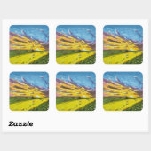 Marker Landschapschildering  Vierkante Sticker (Vel)