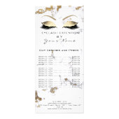 Markeren Prijslijst Lashes Extension Gold White Reclamekaart (Voorkant)