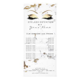 Markeren Prijslijst Lashes Extension Gold White Reclamekaart