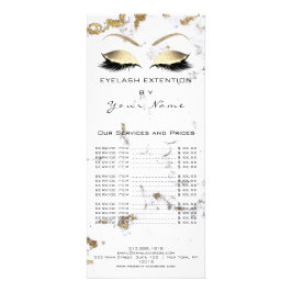 Markeren Prijslijst Lashes Extension Gold White Reclamekaart