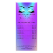 Markeren Prijslijst Lashes Uitbreiding Blauw Roze Reclamekaart (Achterkant)