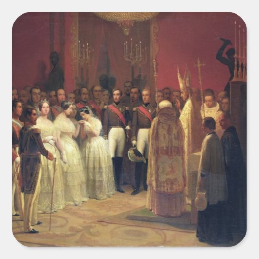 Markeren van koningin Isabella II Vierkante Sticker (Voorkant)