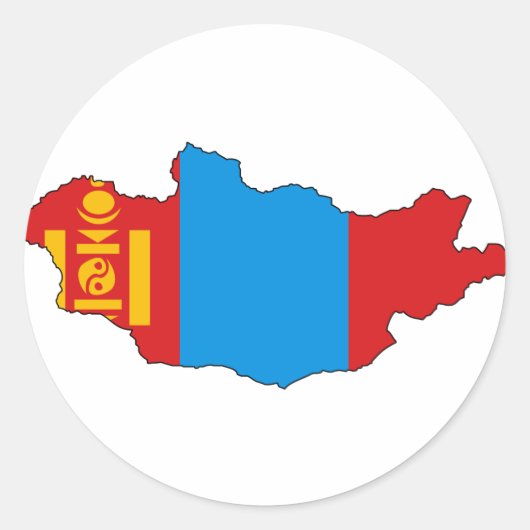 Markeren van Mongolië Ronde Sticker (Voorkant)
