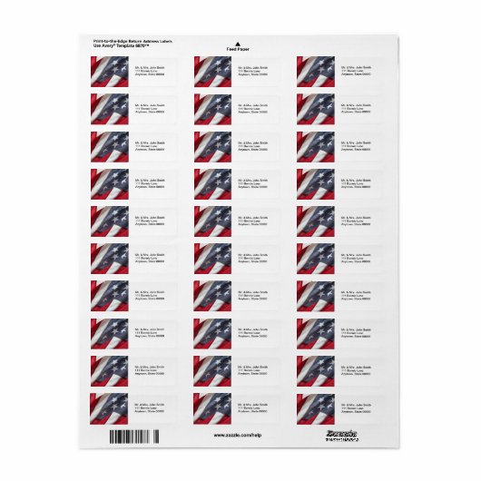 Markering adres Verenigde Staten Etiket (Full Sheet)
