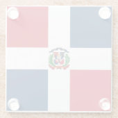 Markering Dominicaanse Republiek Glazen Onderzetter (Achterkant)