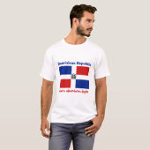 Markering Dominicaanse Republiek + Kaart + Tekst T T-shirt (Voorkant volledig)