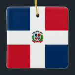 Markering Dominicaanse Republiek Keramisch Ornament<br><div class="desc">wereldwijde vlaggenproducten - Je kunt je eigen tekst toevoegen.</div>