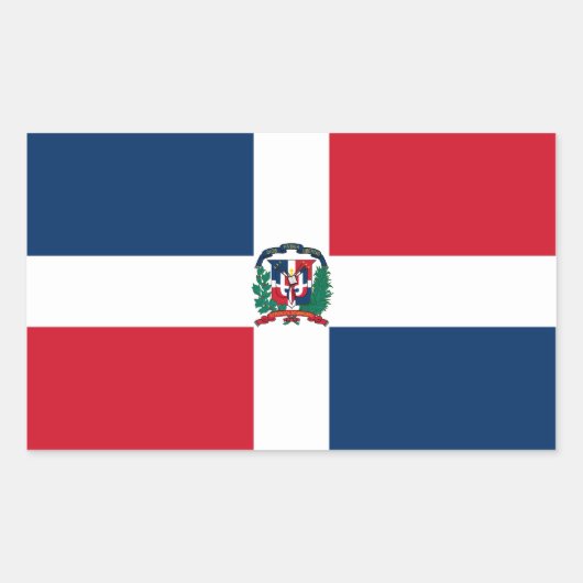 Markering Dominicaanse Republiek Rechthoekige Sticker (Voorkant)