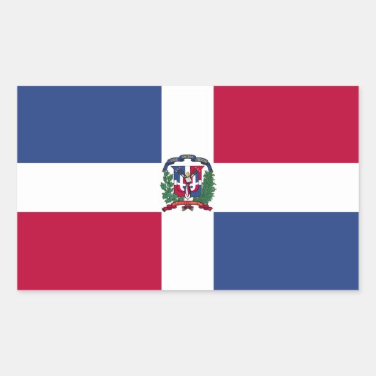 Markering Dominicaanse Republiek Rechthoekige Sticker (Voorkant)