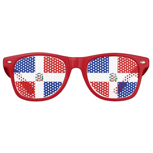 Markering Dominicaanse Republiek Retro Zonnebril (Voorkant)