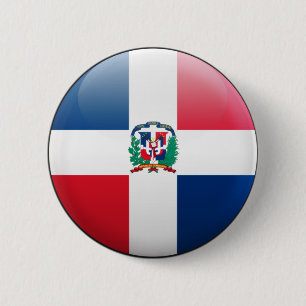 Markering Dominicaanse Republiek Ronde Button 5,7 Cm